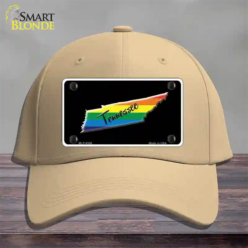 Tennessee Rainbow Novelty License Plate Hat Cotton / Khaki