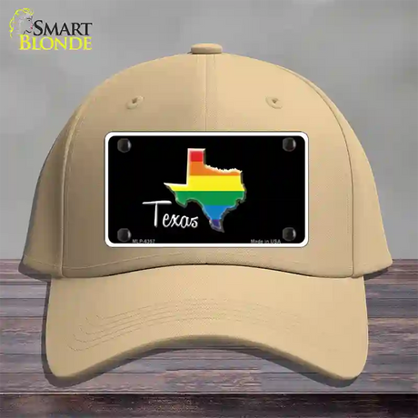 Texas Rainbow Novelty License Plate Hat Cotton / Khaki