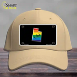 Utah Rainbow Novelty License Plate Hat Cotton / Khaki