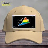 Virginia Rainbow Novelty License Plate Hat Cotton / Khaki