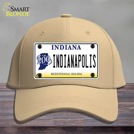 Indianapolis Indiana Novelty License Plate Hat Cotton / Khaki