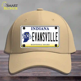 Evansville Indiana Novelty License Plate Hat Cotton / Khaki