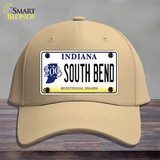 South Bend Indiana Novelty License Plate Hat Cotton / Khaki