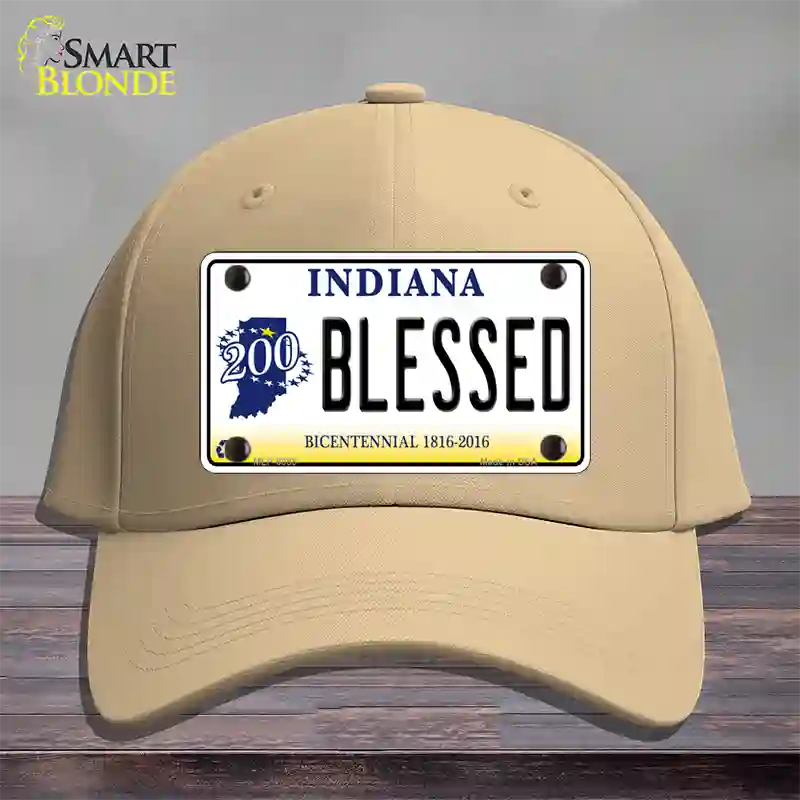 Blessed Indiana Novelty License Plate Hat Cotton / Khaki