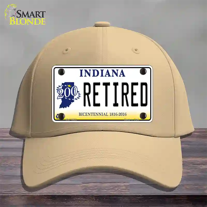 Retired Indiana Novelty License Plate Hat Cotton / Khaki