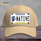 Native Indiana Novelty License Plate Hat Cotton / Khaki