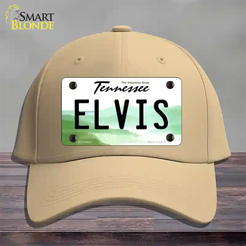 Elvis Tennessee Novelty License Plate Hat Cotton / Khaki