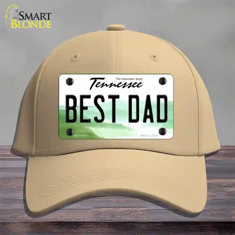 Best Dad Tennessee Novelty License Plate Hat Cotton / Khaki