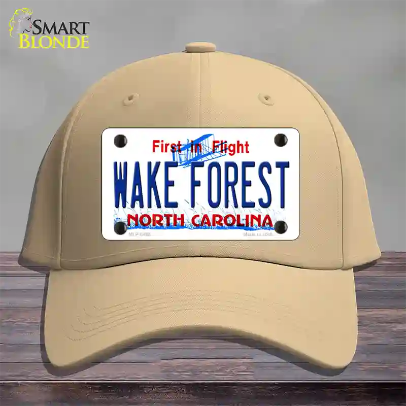 Wake Forest North Carolina Novelty License Plate Hat Cotton / Khaki