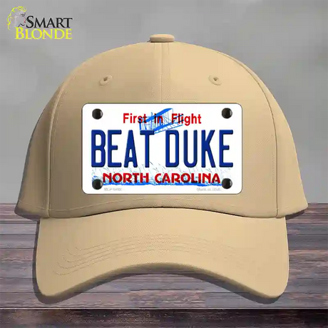 Beat Duke North Carolina Novelty License Plate Hat Cotton / Khaki