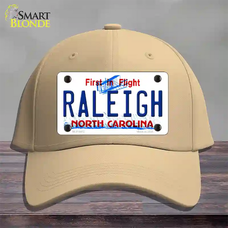 Raleigh North Carolina Novelty License Plate Hat Cotton / Khaki