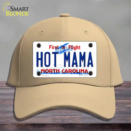 Hot Mama North Carolina Novelty License Plate Hat Cotton / Khaki