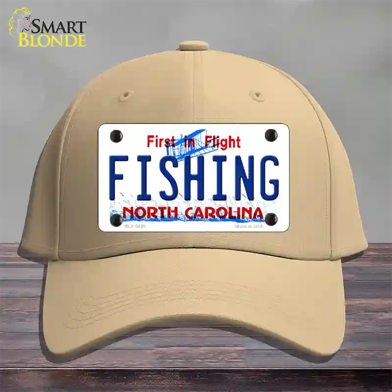 Fishing North Carolina Novelty License Plate Hat Cotton / Khaki