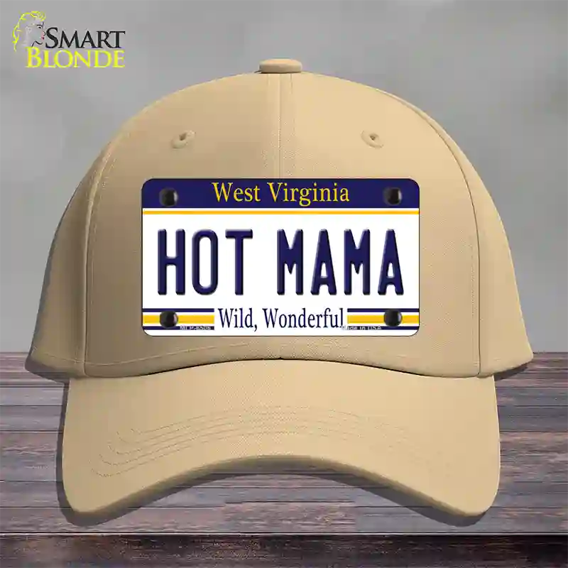 Hot Mama West Virginia Novelty License Plate Hat Cotton / Khaki