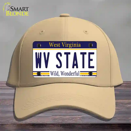 West Virginia State Novelty License Plate Hat Cotton / Khaki