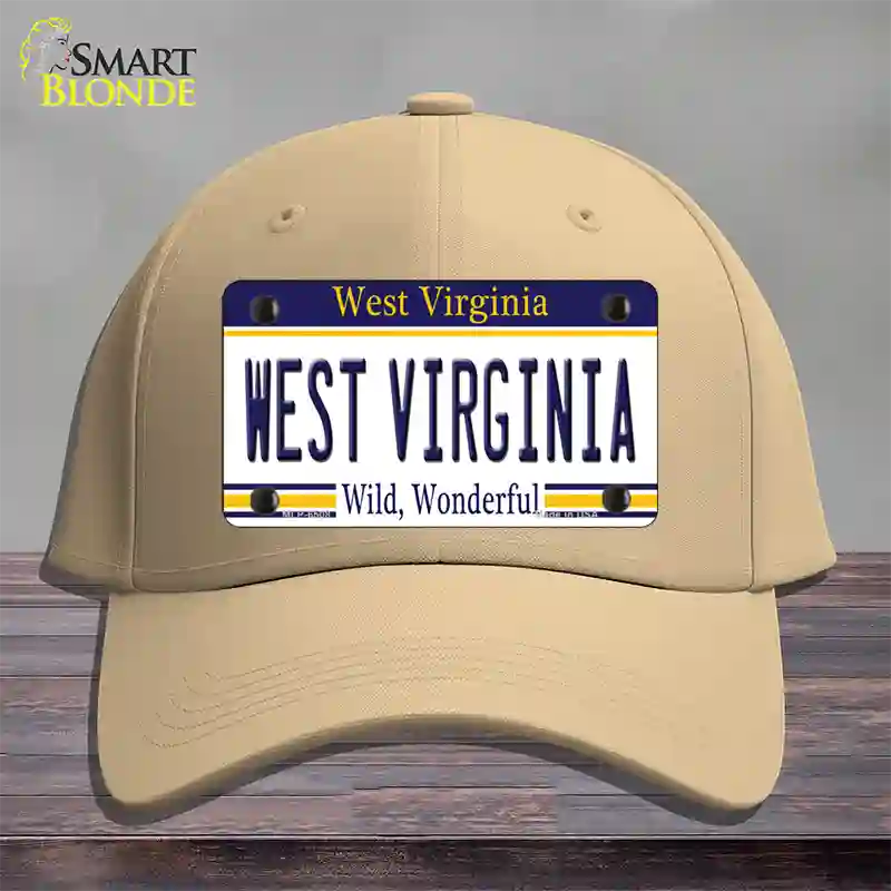 West Virginia Novelty License Plate Hat Cotton / Khaki