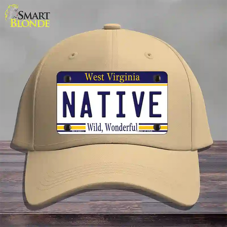 Native West Virginia Novelty License Plate Hat Cotton / Khaki