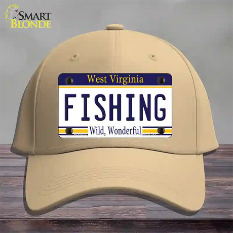 Fishing West Virginia Novelty License Plate Hat Cotton / Khaki