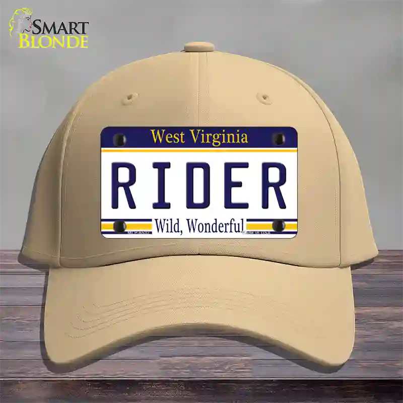 Rider West Virginia Novelty License Plate Hat Cotton / Khaki