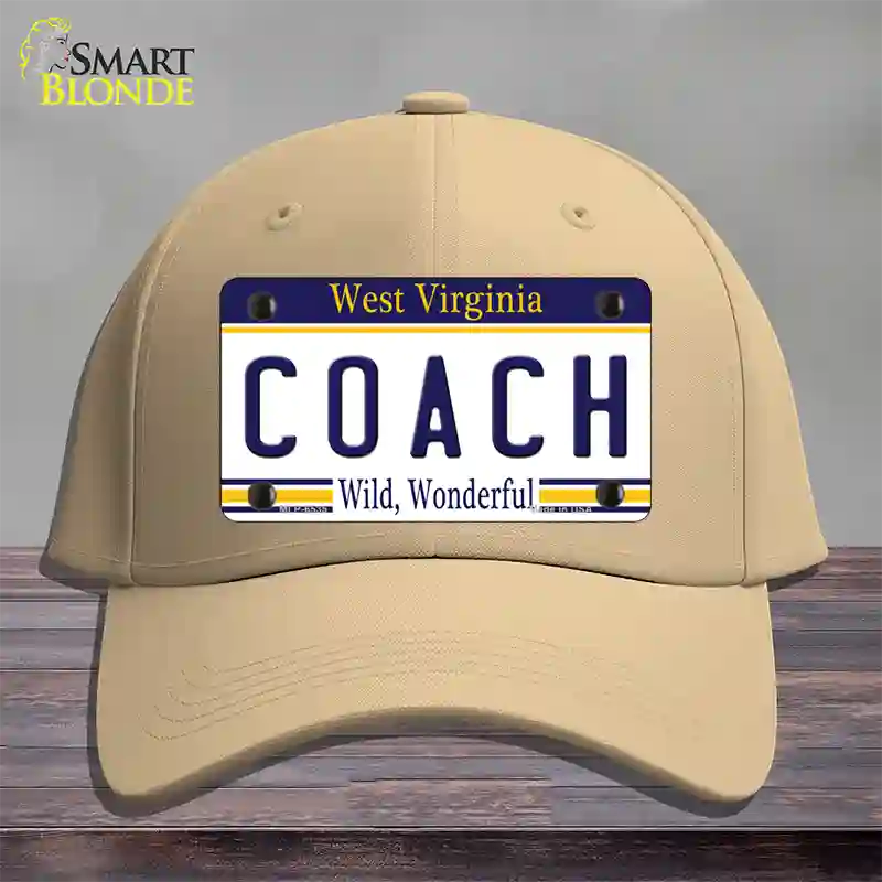 Coach West Virginia Novelty License Plate Hat Cotton / Khaki