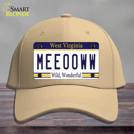 Meeooww West Virginia Novelty License Plate Hat Cotton / Khaki