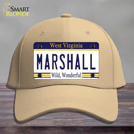 Marshall West Virginia Novelty License Plate Hat Cotton / Khaki