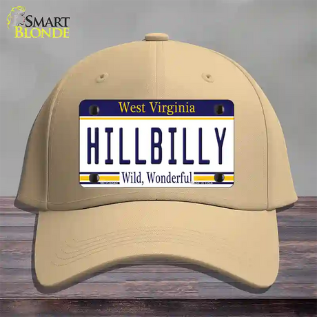 Hillbilly West Virginia Novelty License Plate Hat Cotton / Khaki