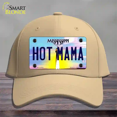 Hot Mama Mississippi Novelty License Plate Hat Cotton / Khaki