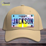 Jackson Mississippi Novelty License Plate Hat Cotton / Khaki