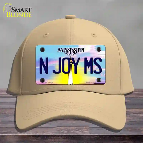 N Joy Mississippi Novelty License Plate Hat Cotton / Khaki