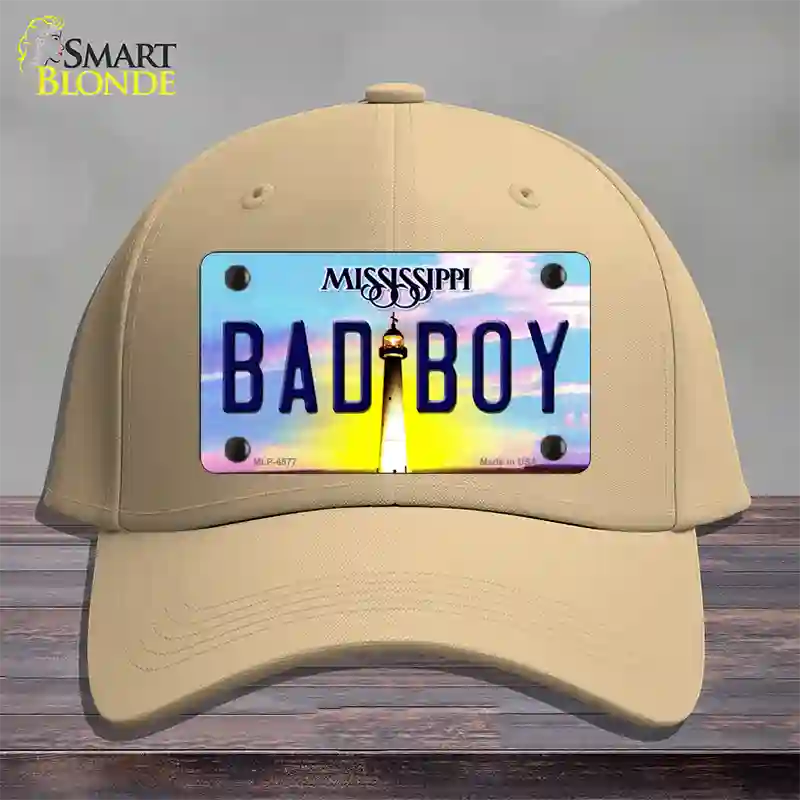 Bad Boy Mississippi Novelty License Plate Hat Cotton / Khaki