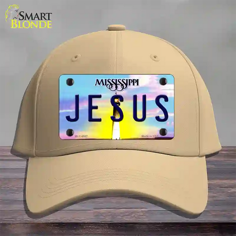 Jesus Mississippi Novelty License Plate Hat Cotton / Khaki