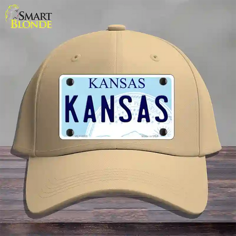 Kansas Novelty License Plate Hat Cotton / Khaki