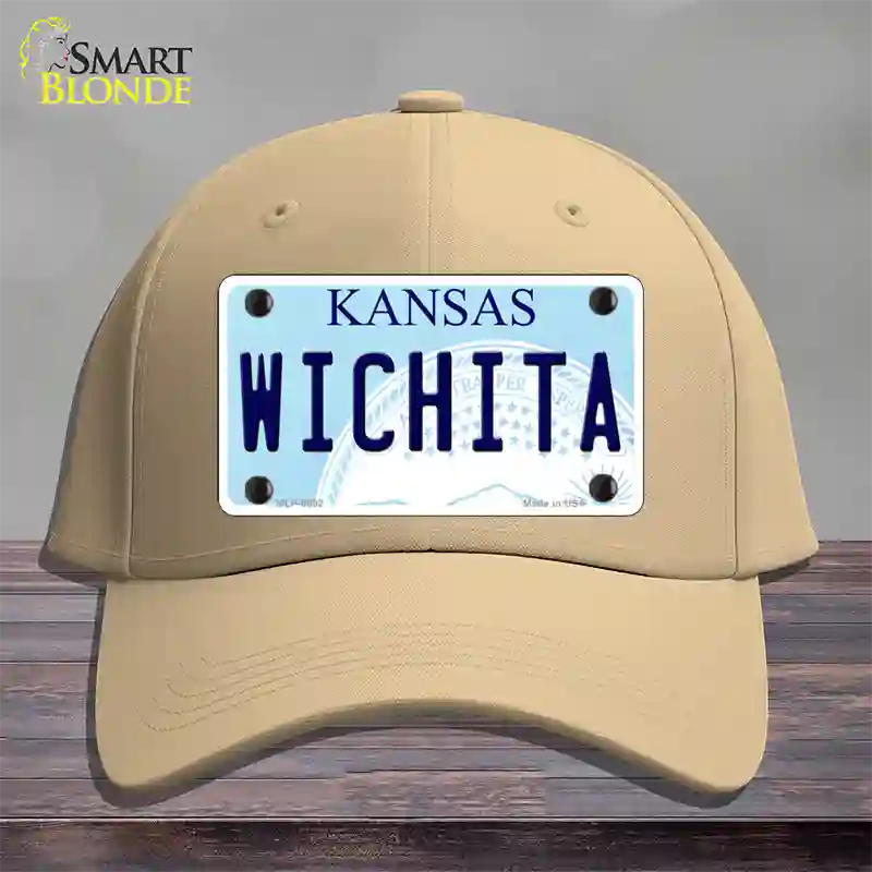 Wichita Kansas Novelty License Plate Hat Cotton / Khaki