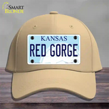 Red Gorge Kansas Novelty License Plate Hat Cotton / Khaki