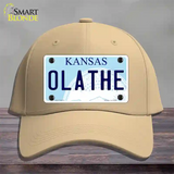 Olathe Kansas Novelty License Plate Hat Cotton / Khaki