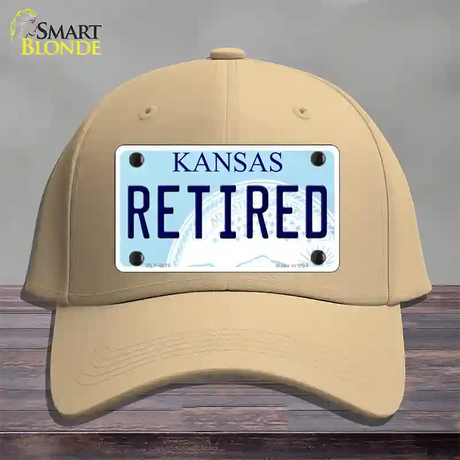 Retired Kansas Novelty License Plate Hat Cotton / Khaki