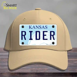 Rider Kansas Novelty License Plate Hat Cotton / Khaki