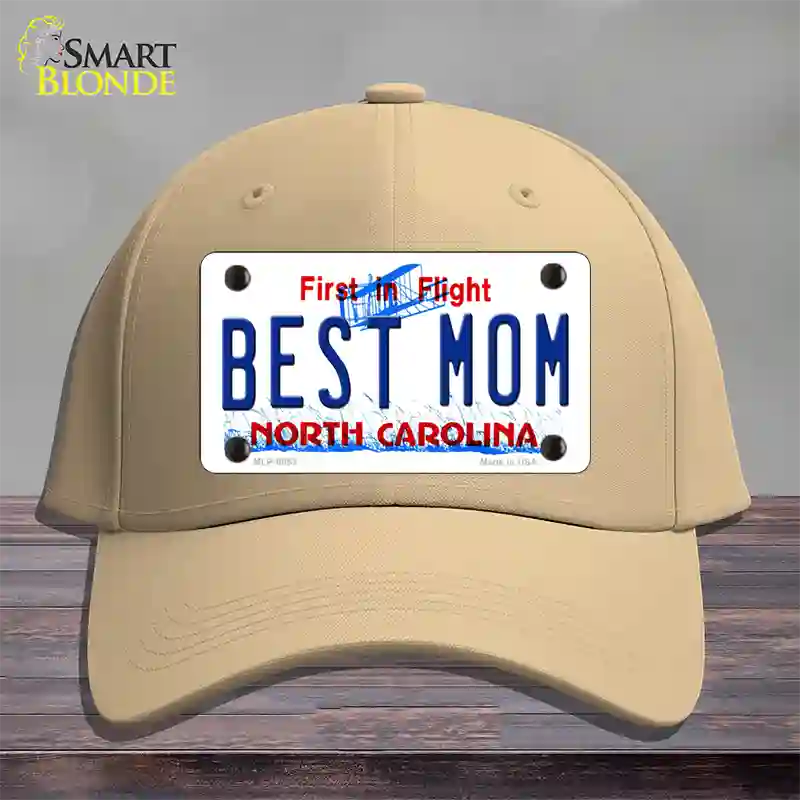 Best Mom North Carolina Novelty License Plate Hat Cotton / Khaki