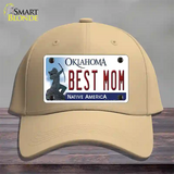 Best Mom Oklahoma Novelty License Plate Hat Cotton / Khaki