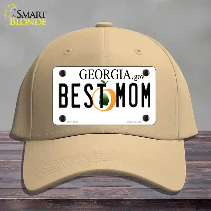 Best Mom Georgia Novelty License Plate Hat Cotton / Khaki