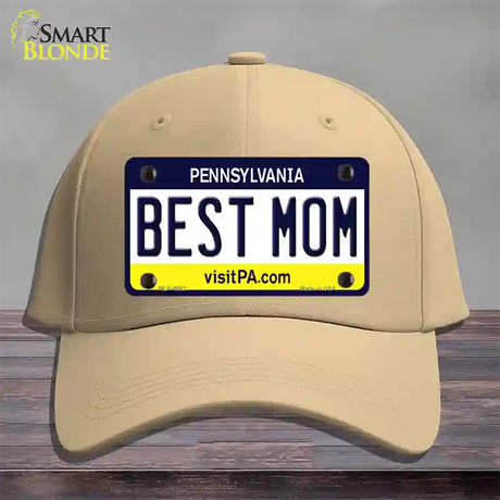 Best Mom Pennsylvania State Novelty License Plate Hat Cotton / Khaki