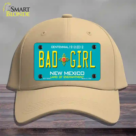 Bad Girl New Mexico Novelty License Plate Hat Cotton / Khaki