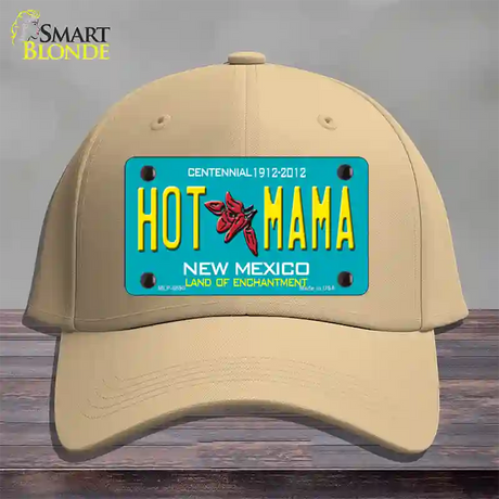 Hot Mama New Mexico Novelty License Plate Hat Cotton / Khaki