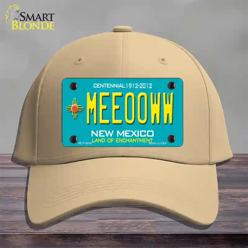 Meeooww New Mexico Novelty License Plate Hat Cotton / Khaki