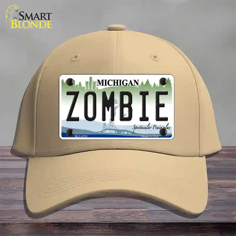 Zombie Michigan Novelty License Plate Hat Cotton / Khaki