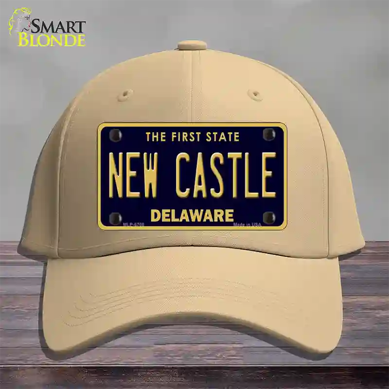 New Castle Delaware Novelty License Plate Hat Cotton / Khaki