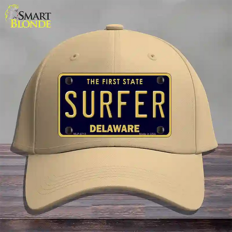 Surfer Delaware Novelty License Plate Hat Cotton / Khaki