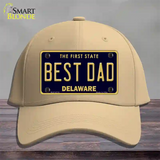 Best Dad Delaware Novelty License Plate Hat Cotton / Khaki