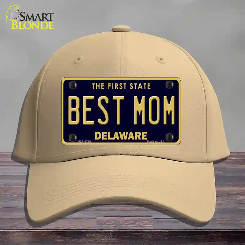 Best Mom Delaware Novelty License Plate Hat Cotton / Khaki